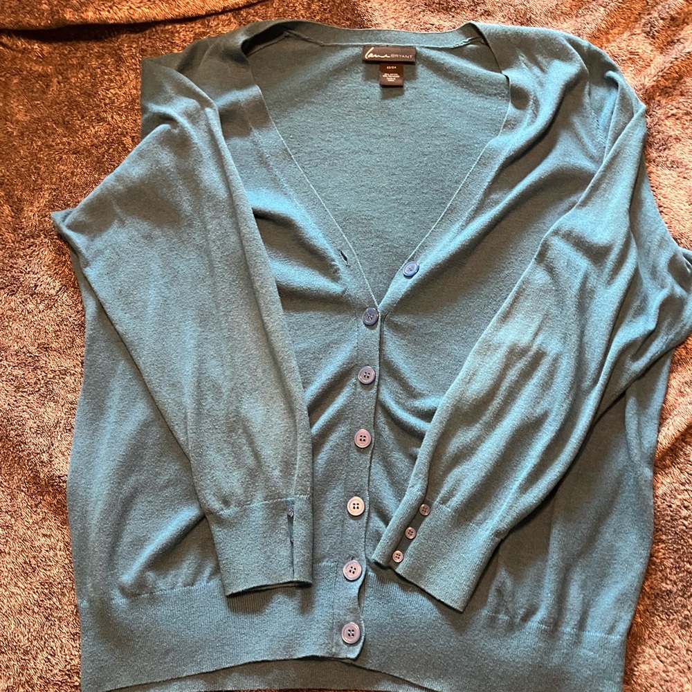 Teal Cardigan Sweater